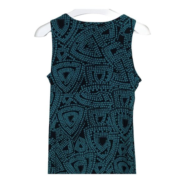 Ruby Rd Blue Black Abstract Maxi Dress Small Sleeveless Stretch Boho Vacation - Picture 5 of 8